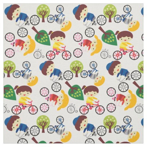 Kids Love Bicycles Fabric