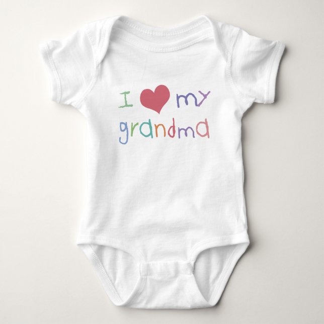 Kids Love Grandma Organic Infant /Creeper Baby Bodysuit (Front)