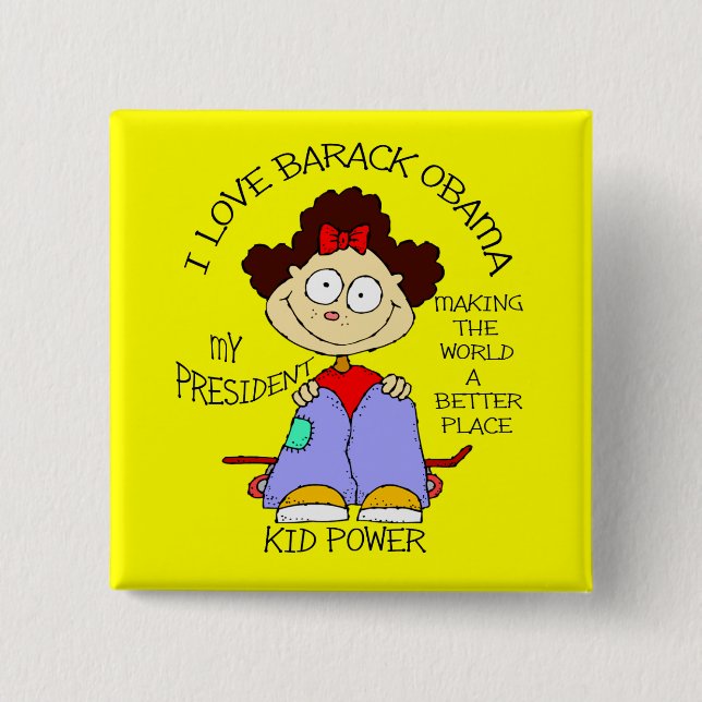 KIDS LOVE OBAMA BUTTON (Front)