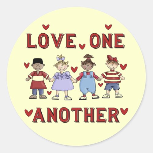 Kids Love One Another T_shirts and Gifts Classic Round Sticker