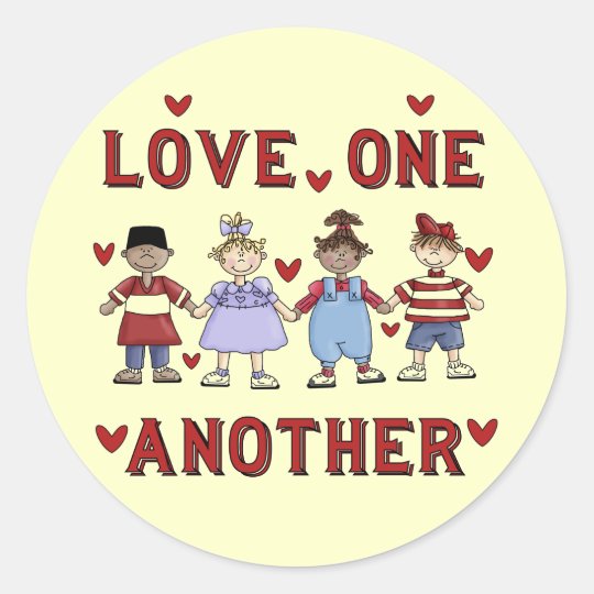 Kids Love One Another T-shirts and Gifts Classic Round Sticker | Zazzle.com