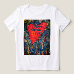 Kids "Love Yourself First" Mosaic Heart t-shirt Tri-Blend Shirt