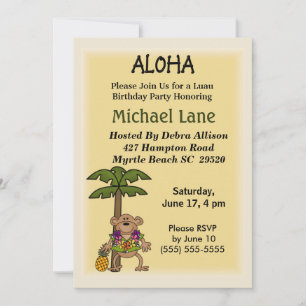 Kids Luau Birthday Invitation