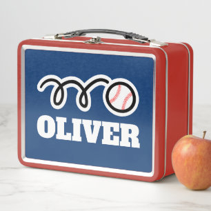 Kid's lunch box with custom baseball sports print