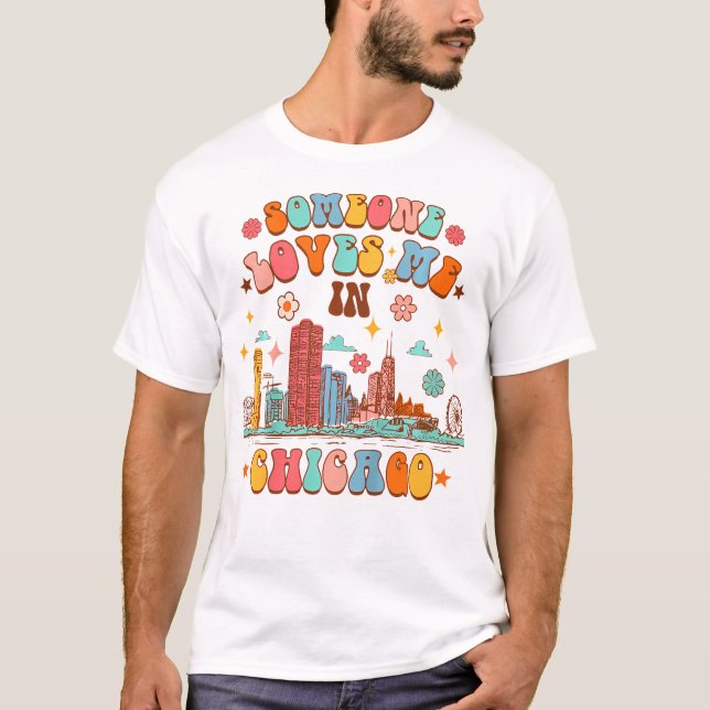 Kids Made In Chicago Baby Shower Someone Loves Me  T-Shirt (Front)