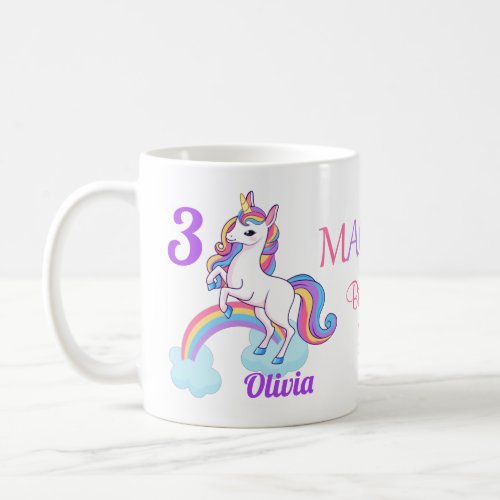 Kids Magical 3rd Birthday Unicorn Mug