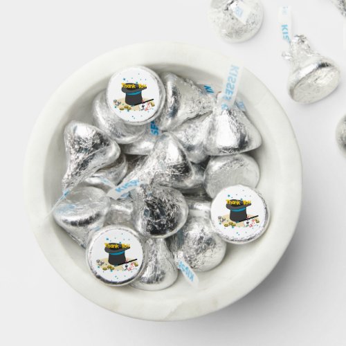 Kids Magical Birthday Party Blue Stars Thank You Hersheys Kisses