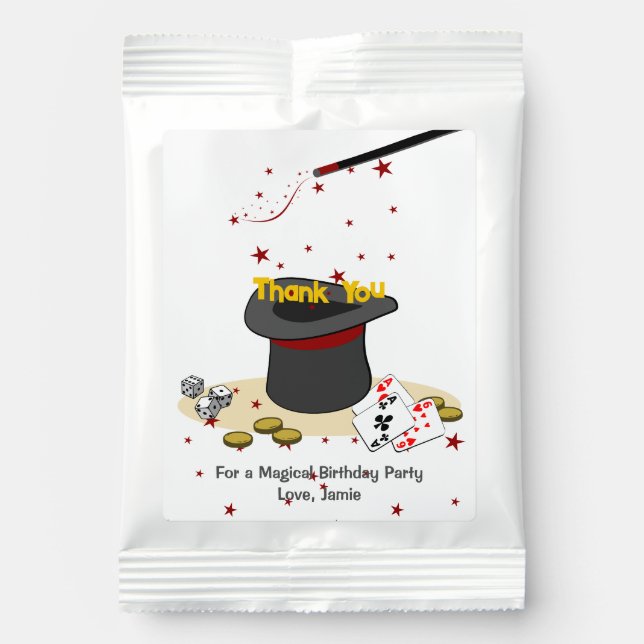 Kids Magical Birthday Party Thank You Favor Hot Chocolate Drink Mix (Front)