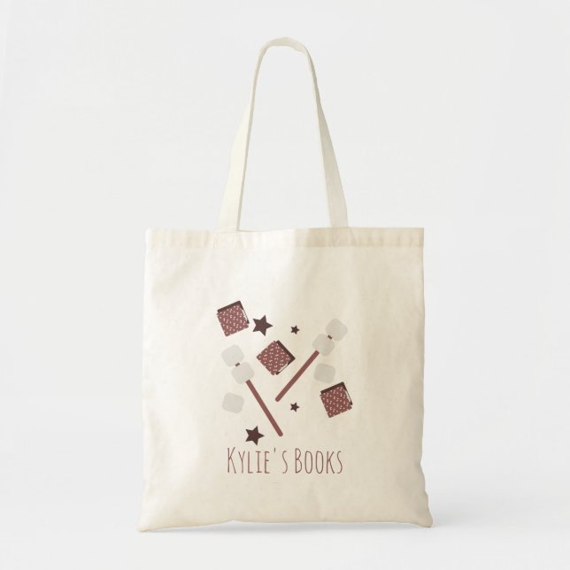 Kids Marshmallows Chocolate Library Book  Tote Bag (Front)
