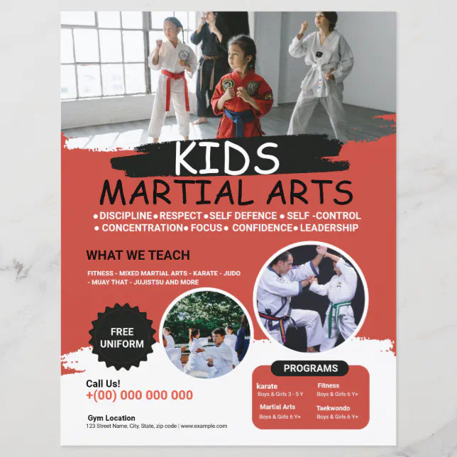 Kids Martial Arts Flyer Template | Zazzle