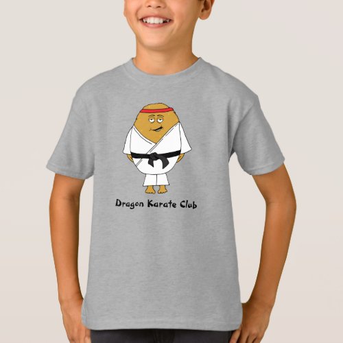 Kids Martial Arts Karate Club Cartoon Character T_Shirt
