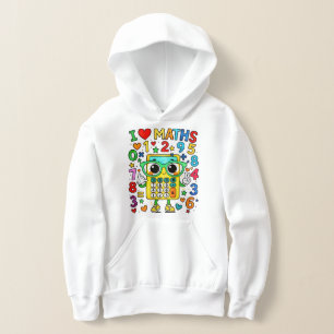 Kids Maths Numbers Hoodie   I Love Maths