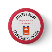 Kids Medical Alert Allergy Epinephrine Inside Button