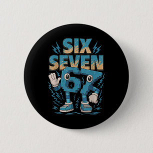 Kids Meme 67 Six Seven 6 7 Italian Brainrot Button