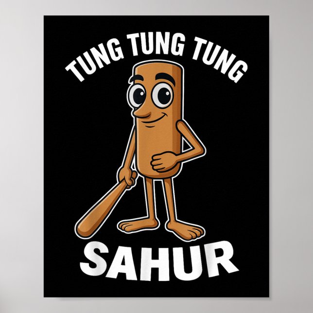 Kids Meme Italian Brainrot Tung Tung Tung Sahur T- Poster (Front)