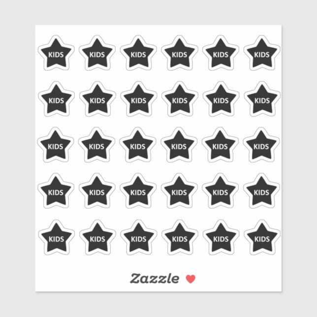 Kids Menu Wedding Place Card Food Meal Choice Sticker (Sheet)