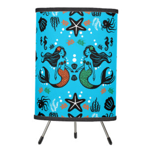 Kids Mermaid Beach Tripod Lamp