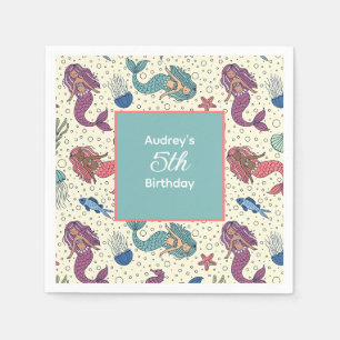 Kids Mermaid Birthday Napkins
