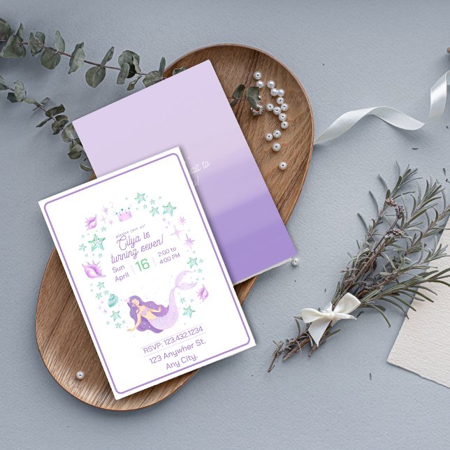 Kids Mermaid Birthday Splash Party Invitation (Kids Mermaid Birthday Splash Invitation)