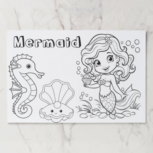 Kids Mermaid Coloring  Paper Pad