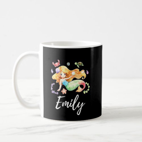 Kids Mermaid Girl Name Emily  Coffee Mug