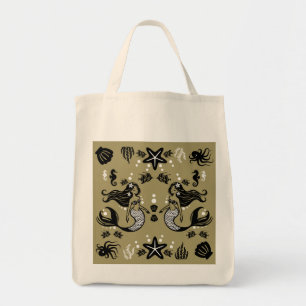 Kids Mermaid Gold Beach Tote Bag