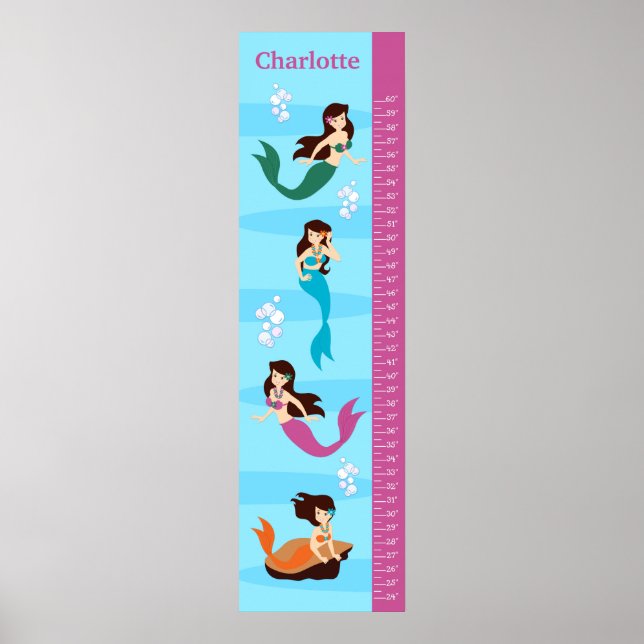Kids Mermaid Growth Chart (Front)