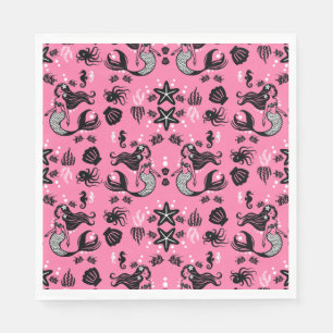 Kids Mermaid Pink Napkins