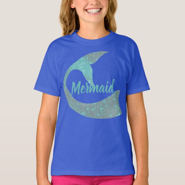 Kids Mermaid Shirt with mermaid tail (Front)