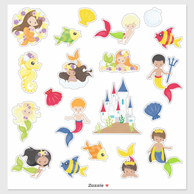 Kids Mermaids & Mermen Sticker (Sheet)