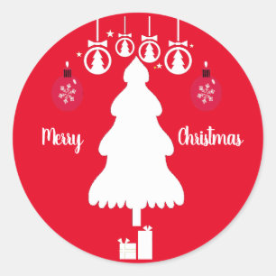 Kid's Merry Christmas Red Party Crafts Classic Round Sticker