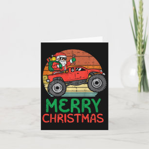 Kids Merry Christmas Santa Monster Truck Xmas Pj T Card