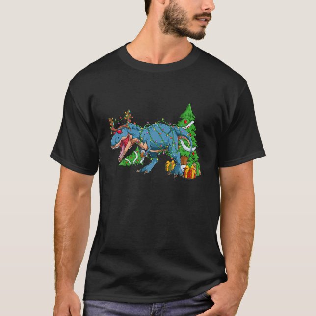 Kids Merry Rexmas Dinosaur Christmas Toddler Boys  T-Shirt (Front)