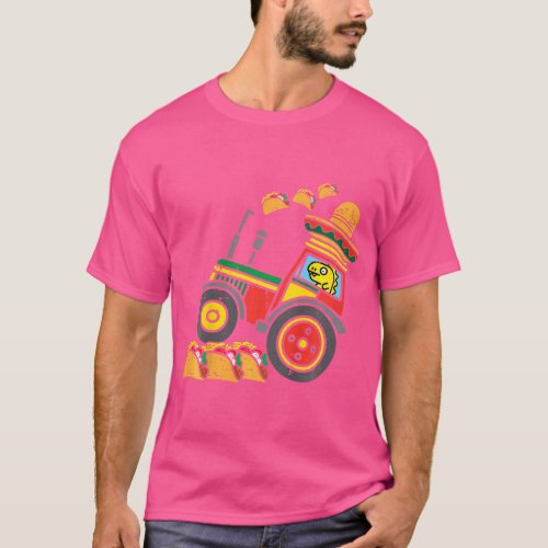 Kids Mexican Tractor Farmer Toddler Boys Cinco De  T_Shirt