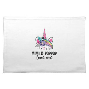Kids Mimi and PopPop Love Me Grandchild Girl Unico Cloth Placemat