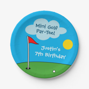 Kid's mini golf miniature golfing Birthday party Paper Plates