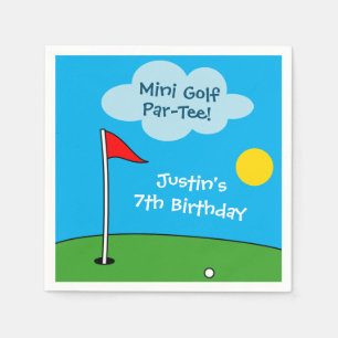 Kid's mini golf putt putt golfing Birthday party Napkins