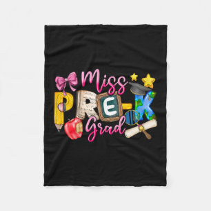 Kids Miss Pre-k Grad Graduation Girl Kid Last Day Fleece Blanket
