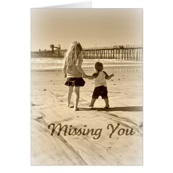 Kids Missing You Greeting Cards