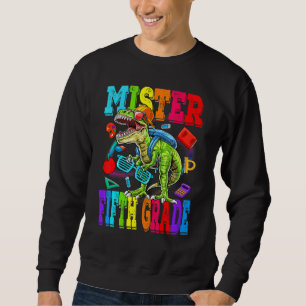 Kids Mister Fifth Grade Dude Monster Truck Dinosau Sweatshirt