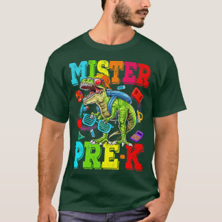Kids Mister Pre-K Dude Monster Truck Dinosaur Boys T-Shirt