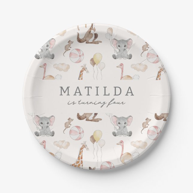 Kids' Modern Carnival Circus | Girls Birthday  Paper Plates (Front)