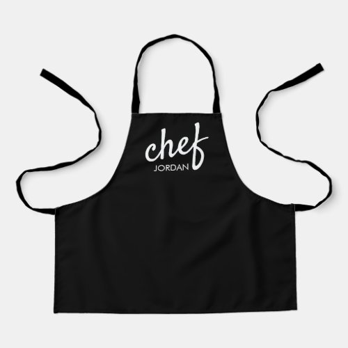 Kids Modern Chef Script Type Name Personalized  Apron