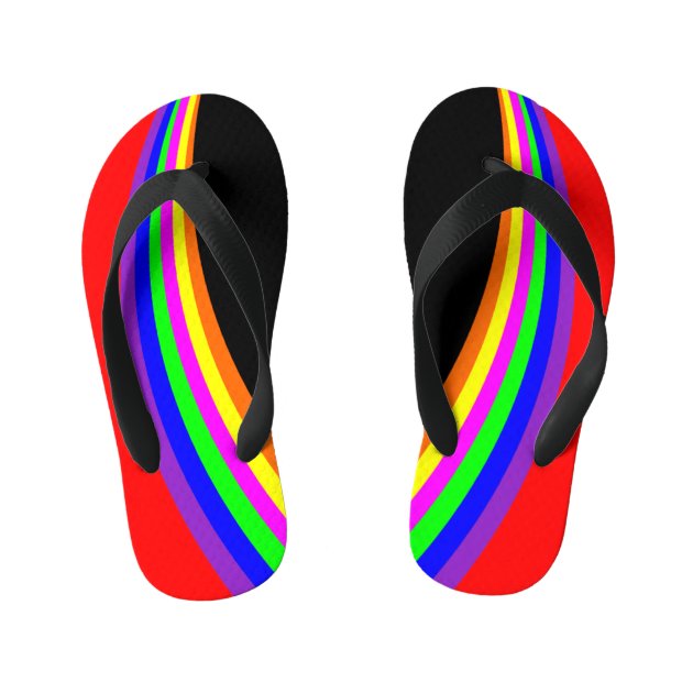rainbow colored flip flops