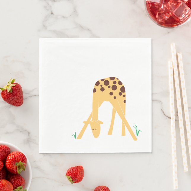 Kid's Modern Giraffe Birthday Baby Shower Napkins (Insitu)
