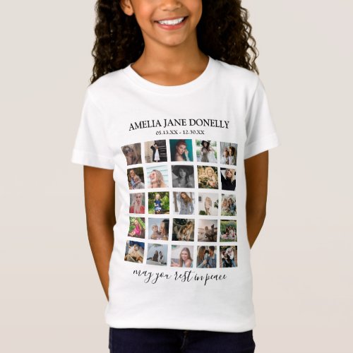 Kids Modern In Loving Memory Photo Collage T_Shirt