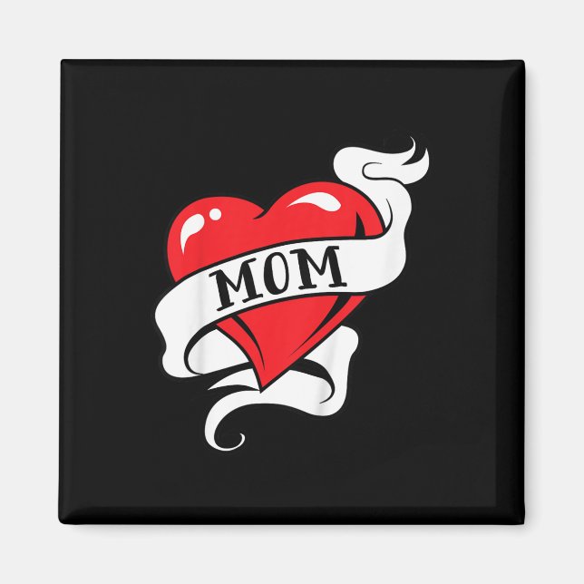 Kids Mom Heart Tattoo For Mothers Day Love Mom  Magnet (Front)