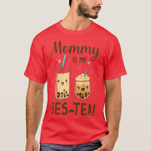 Kids Mommy Is My Bes-tea Bestie Bubble Tea Boba Te T-Shirt