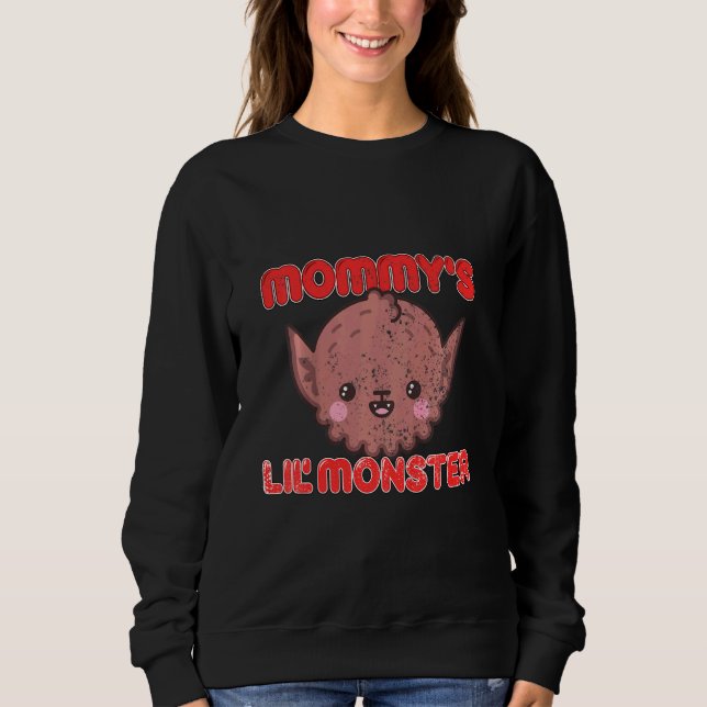 Kids Mommy Lil Monster Cute Werewolf Kids Boy Hall Sweatshirt (Front)