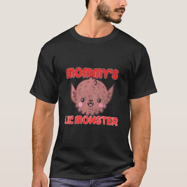 Kids Mommy Lil Monster Cute Werewolf Kids Boy Hall T-Shirt (Front)